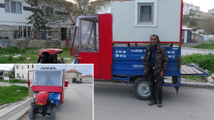 Kiralık ev bulamayınca tarım aracını karavana dönüştürdü Dışarıda kalmaktansa burada kalıyorum