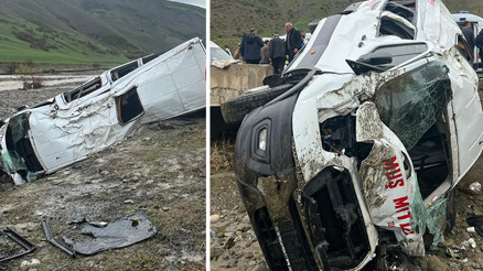 Muşta minibüs devrildi: 16 yaralı