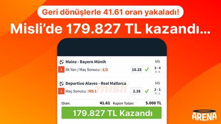 Geri dönüşlerle 41.61 oran yakaladı Misli’de 179.827 TL kazandı…