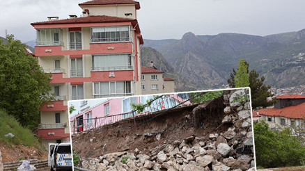 Amasya’da 5 katlı binanın istinat duvarı çöktü: Güvenlik önlemleri alındı