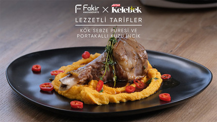 Kök Sebze Püresi Eşliğinde Portakallı Kuzu İncik