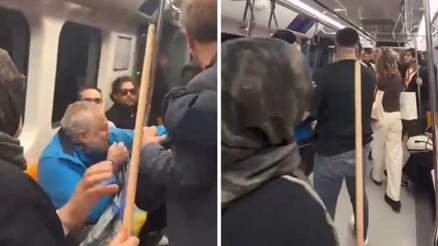 Sarıyerde metroda küfürlü tezahürat kavgası; oklavayla müdahale etti