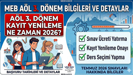 AÖL 3. DÖNEM KAYIT YENİLEME 2026 TARİHLERİ|| AÖL 3. Dönem Kayıt Yenileme Ne Zaman 2026 MEB Açık Lise Kayıt Tarihleri ve Sınav Takvimi