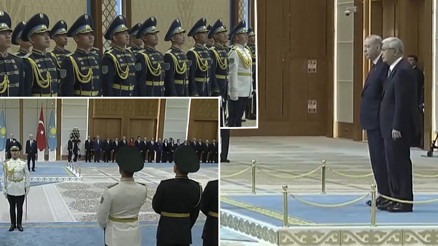 Cumhurbaşkanı Erdoğan Astanada: Resmi törenle karşılandı