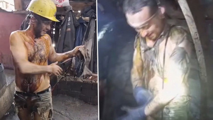 20 yıllık madenciye emeklilik şakası: Arkadaşları üzerine yağ döktü