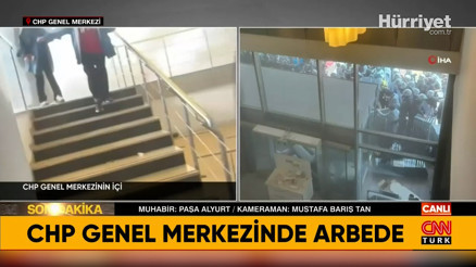 CHP Genel Merkezi önünde tahliye gerginliği
