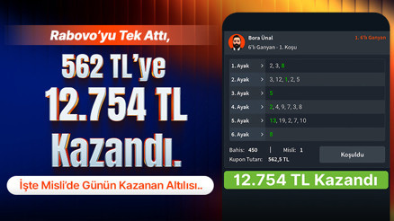 Rabovo’yu Tek Attı 562 TL’ye, 12.754 TL Kazandı İşte Misli’de Günün Kazanan Altılısı...