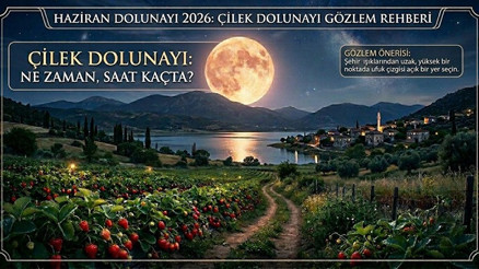 ÇİLEK DOLUNAYI CANLI İZLEME YERLERİ VE SAATİ 2026 || Çilek Dolunayı saati kaçta Haziran Dolunayı ne zaman, Çilek Dolunayı Türkiyeden görülecek mi Gök olayları takvimi ile geri sayım başladı