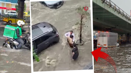 İstanbul dahil 8 ilde sarı kodlu alarm İstanbulda kuvvetli sağanak: Yollar göle döndü