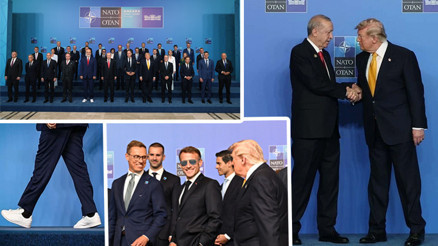 Erdoğan liderleri karşıladı, aile fotoğrafı çekildi NATO Liderler Zirvesinden dikkat çeken kareler...