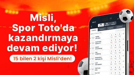 Misli, Spor Totoda kazandırmaya devam ediyor 15 bilen 2 kişi Misli’den