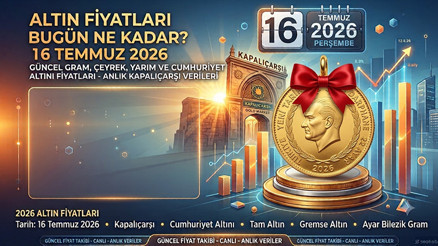 BUGÜN ALTIN FİYATLARI 2026 SON DAKİKA CANLI VE ANLIK 16 TEMMUZ 2026 | Altın Fiyatları Bugün Ne Kadar Altın düşüyor mu, yükseliyor mu İşte 16 Temmuz 2026 Güncel Gram, Çeyrek ve Yarım Altın Fiyatları