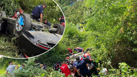 Giresunda feci kaza Otomobil fındık bahçesine yuvarlandı: 2 can kaybı, 3 yaralı