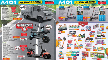 SATIŞTA A101 AKTÜEL KATALOG 30 TEMMUZ 2026 || A101 Aldın Aldın Perşembe afişi yeni neler var A101de bu hafta ankastre set, buharlı kırışıklık giderici, katlanabilir elektrikli scooter, elektrikli moped satışa çıkıyor