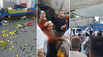 Beyoğlunda pazarda armut seçme kavgası: Kadın müşterinin kafasına kalas fırlatan esnaf tutuklandı