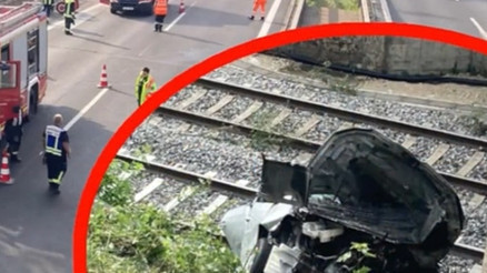 A3’te korkunç kaza: 3 ölü: Araç otoyoldan çıktı, tren raylarına düştü