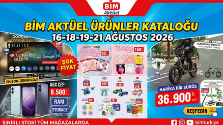 YAYIMLANDI BİM AKTÜEL 16-18-19-21 AĞUSTOS 2026 KATALOĞU İNDİRİMİ ÜRÜNLER BROŞÜRÜ || Dev indirim fırsatları raflara geliyor Bu hafta BİMde neler var Bim afişi Elektrikli Bisiklet, Ultra Temizlik Seti, Kuromi Lisanslı Toka Çeşitleri getiriyor YAYIMLANDI BİM AKTÜEL 16-18-19-21 AĞUSTOS 2026 KATALOĞU İNDİRİMİ ÜRÜNLER BROŞÜRÜ || Dev indirim fırsatları raflara geliyor Bu hafta BİMde neler var Bim afişi Elektrikli Bisiklet, Ultra Temizlik Seti, Kuromi Lisanslı Toka Çeşitleri getiriyor