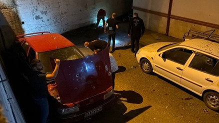 Arsinde araçların üzerine insansız hava aracı düştü