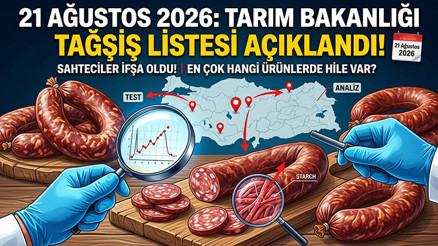 Tarım ve Orman Bakanlığı Tağşiş Listesi 21 Ağustos 2026 || Bakanlık tek tek açıkladı Ünlü sucuk ve bal markalarında hile ortaya çıktı