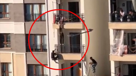 Diyarbakırda dahşet anları Balkondan düşmek üzere olan kız çocuğunu katları tırmanarak kurtardı