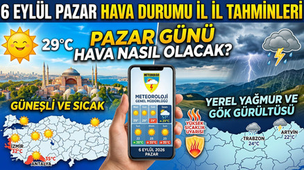 6 Eylül Meteoroloji Hava Durumu İl İl Tahminleri (Pazar) || Bugün Hava Nasıl Olacak, Yağmur Yağacak Mı