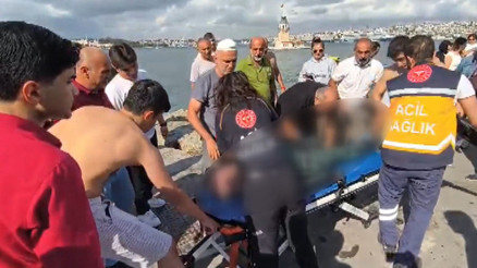 Üsküdarda denizde panik: Zıpkınla balık avlarken ölümden döndü