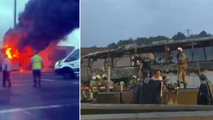 İstanbulda otobüs alev alev yandı: 2 ölü, 8 yaralı