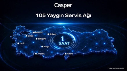 Casper 105 servis noktasıyla Türkiye genelinde hizmet veriyor Casper 105 servis noktasıyla Türkiye genelinde hizmet veriyor