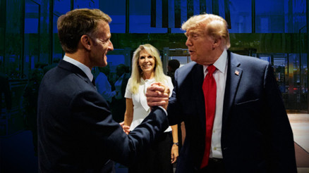 Trump ile Macrondan dünyayı şaşırtan poz