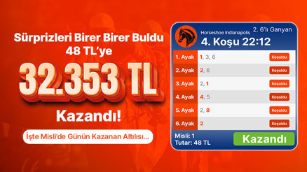 Sürprizleri Birer Birer Buldu 48 TL’ye 32.353 TL Kazandı İşte Misli’de Günün Kazanan Altılısı…