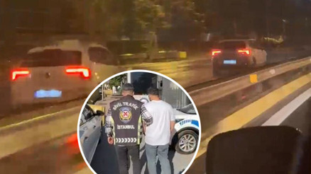 İstanbuldaki görüntü pes dedirtti: Trafik magandası yakalandı, cezası kesildi
