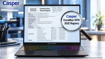 Laptop menteşesi kaç açma-kapamaya dayanır Casper Excalibur G915in 20.000 çevrim testi
