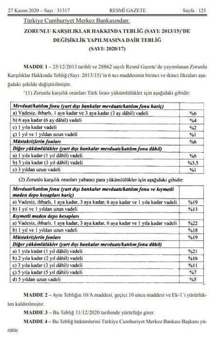 Son dakika haberi: Merkez Bankasından zorunlu karşılık kararı