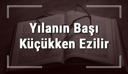 Yılanın Başı Küçükken Ezilir atasözünün anlamı ve örnek cümle içinde kullanımı (TDK)