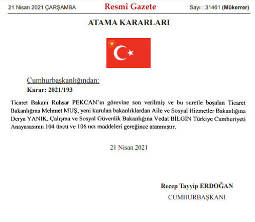 Son dakika haberi: Resmi Gazetede yayımlandı Kabine değişikliği açıklandı.. İşte yeni bakanlar