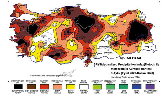 Meteoroloji haritası ortaya çıkardı: Olağanüstü ve şiddetli kuraklık yaşıyoruz