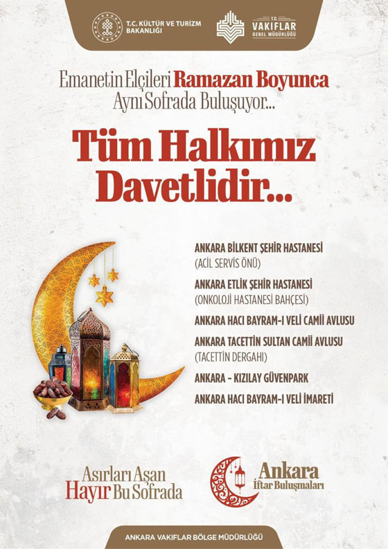 Vakıflar’ın iftar noktaları belli oldu