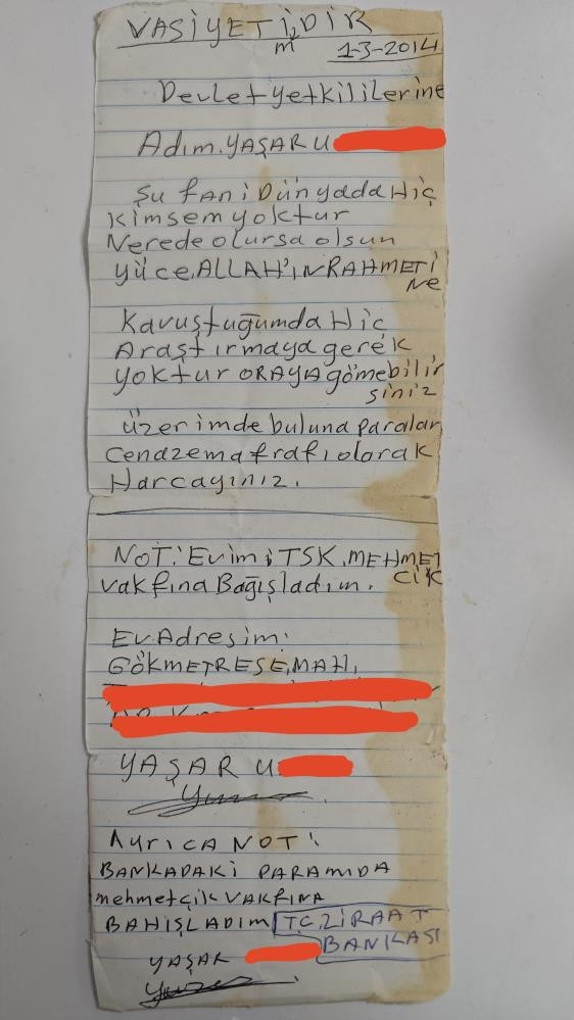 Amasyada kimsesiz adamın vasiyeti üzerinden çıktı Evini ve paralarını Mehmetçik Vakfına bağışladı