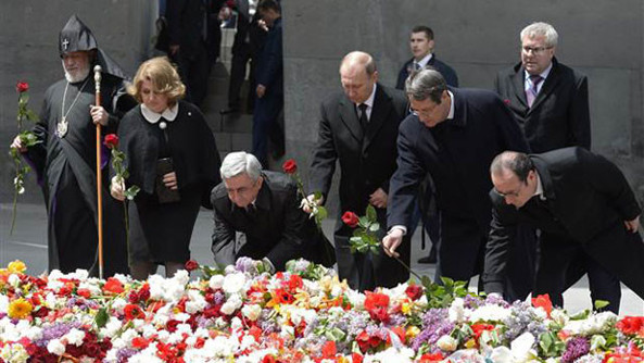 Erivan’da Putin’li Hollande’lı anma