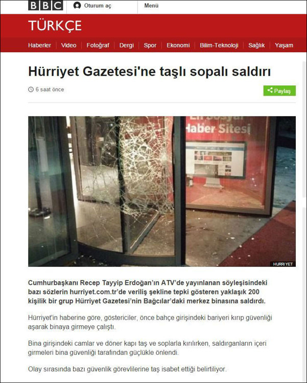 Hürriyete saldırıyı dış basın böyle gördü