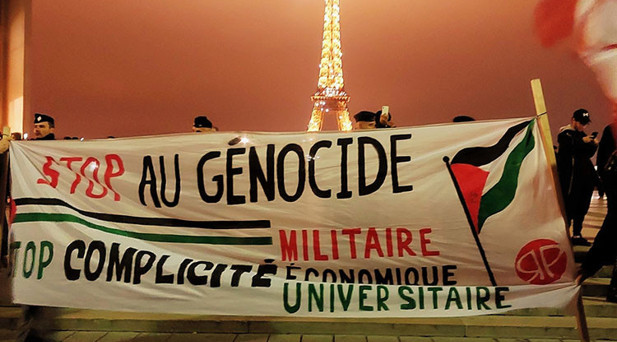 Fransada yapılan gösteride İsrailli bakanın katılacağı galanın iptal edilmesi istendi