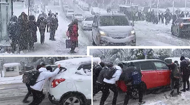 BAŞAKŞEHİR’DE ARAÇLAR YOLLARDA KALDI