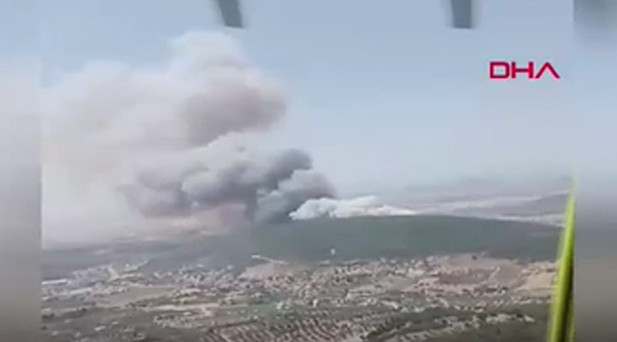 AYDINDAKİ ORMAN YANGINI KONTROL ALTINA