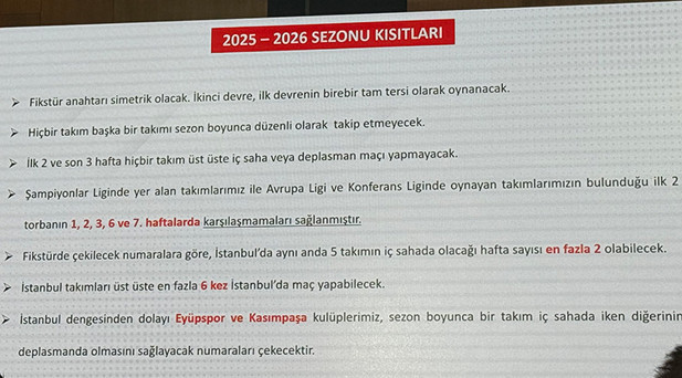 2025-2026 SEZONU KISITLARI