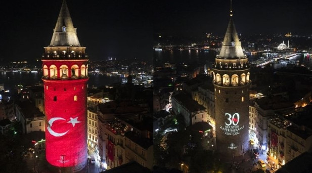 Galata Kulesi’ne Büyük Zafer yansıtıldı