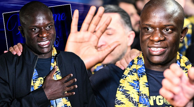 Fenerbahçenin yeni transferi NGolo Kante, İstanbulda Havalimanında coşkulu karşılama