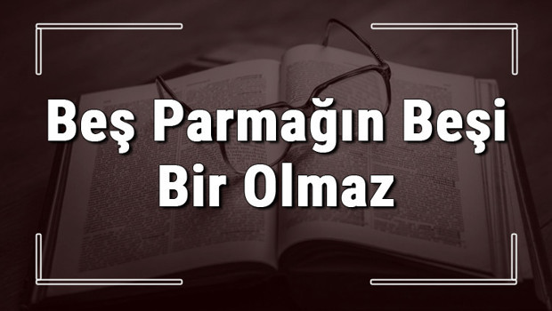 Beş Parmağın Beşi Bir Olmaz atasözünün anlamı ve örnek cümle içinde kullanımı (TDK)
