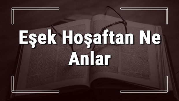 Eşek Hoşaftan Ne Anlar atasözünün anlamı ve örnek cümle içinde kullanımı (TDK)