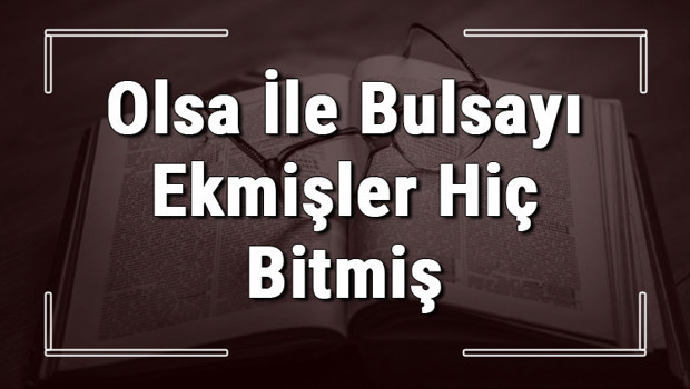 Olsa İle Bulsayı Ekmişler Hiç Bitmiş atasözünün anlamı ve örnek cümle içinde kullanımı (TDK)