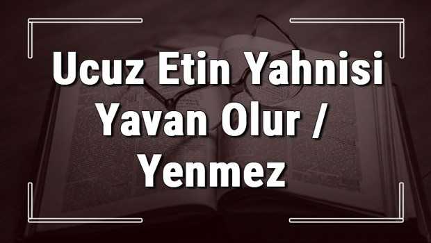 Ucuz Etin Yahnisi Yavan Olur / Yenmez atasözünün anlamı ve örnek cümle içinde kullanımı (TDK)